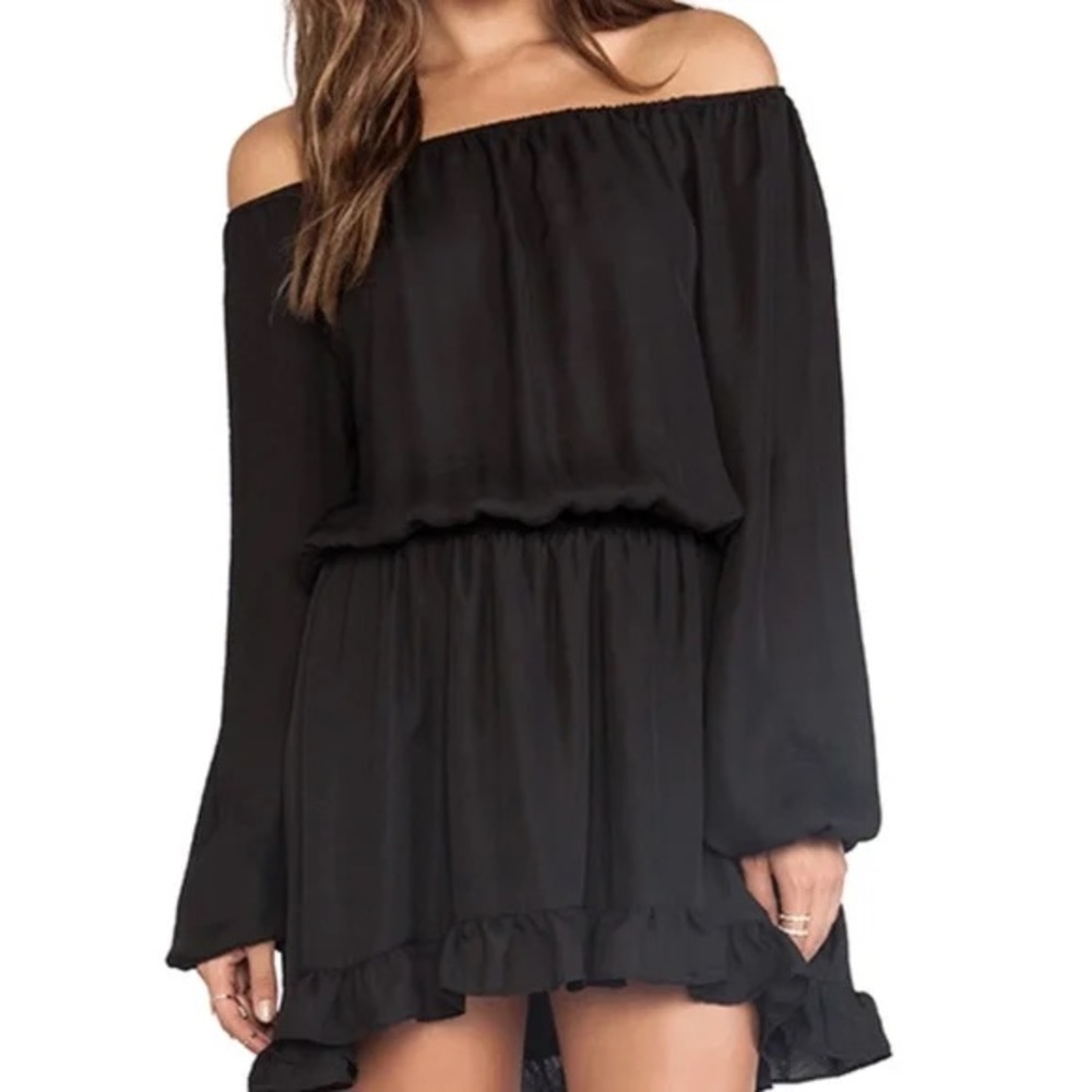 Show Me Your Mumu Black Ruffle Dress with Sleeves